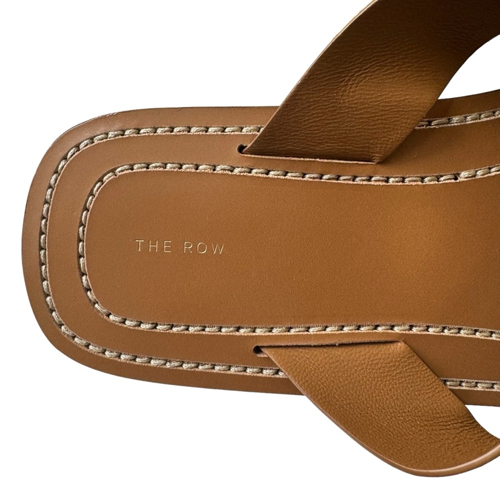 SOLD The Row Ginza Flip Flop Sandals Tan Leather - Picture 8 of 11